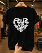 Camiseta Feminina "Feliz Dia Mãe" 100% Algodão Dia Das Mães