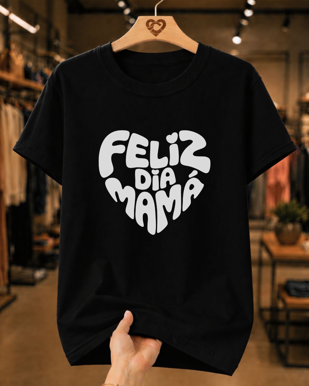 Camiseta Feminina "Feliz Dia Mãe" 100% Algodão Dia Das Mães