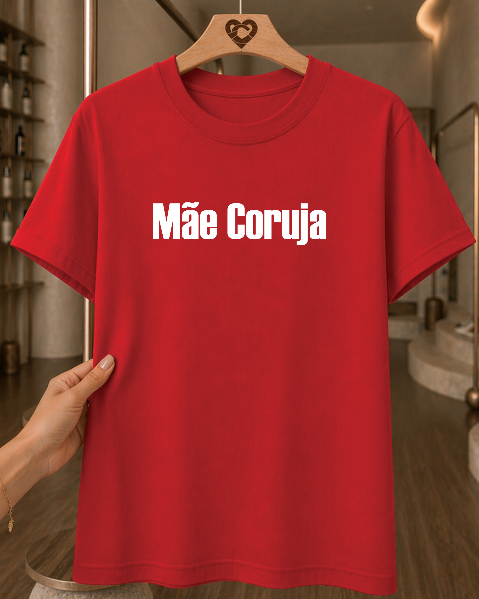 Camiseta Feminina 100% Algodão "Mãe Coruja" Dia Das Mães