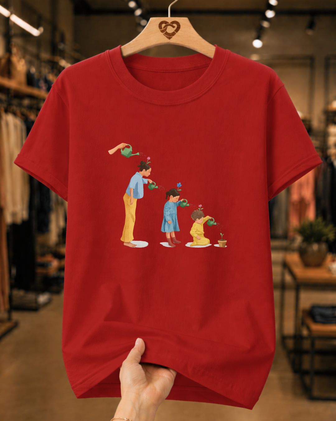 Camiseta Feminina "Mãe Amor Que Acompanha" 100% Algodão Dia Das Mães