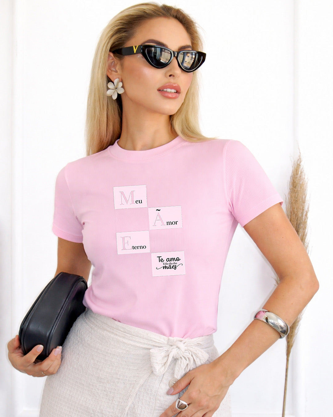 Camiseta Feminina 100% Algodão "Mãe Meu Amor Eterno" Dia Das Mães