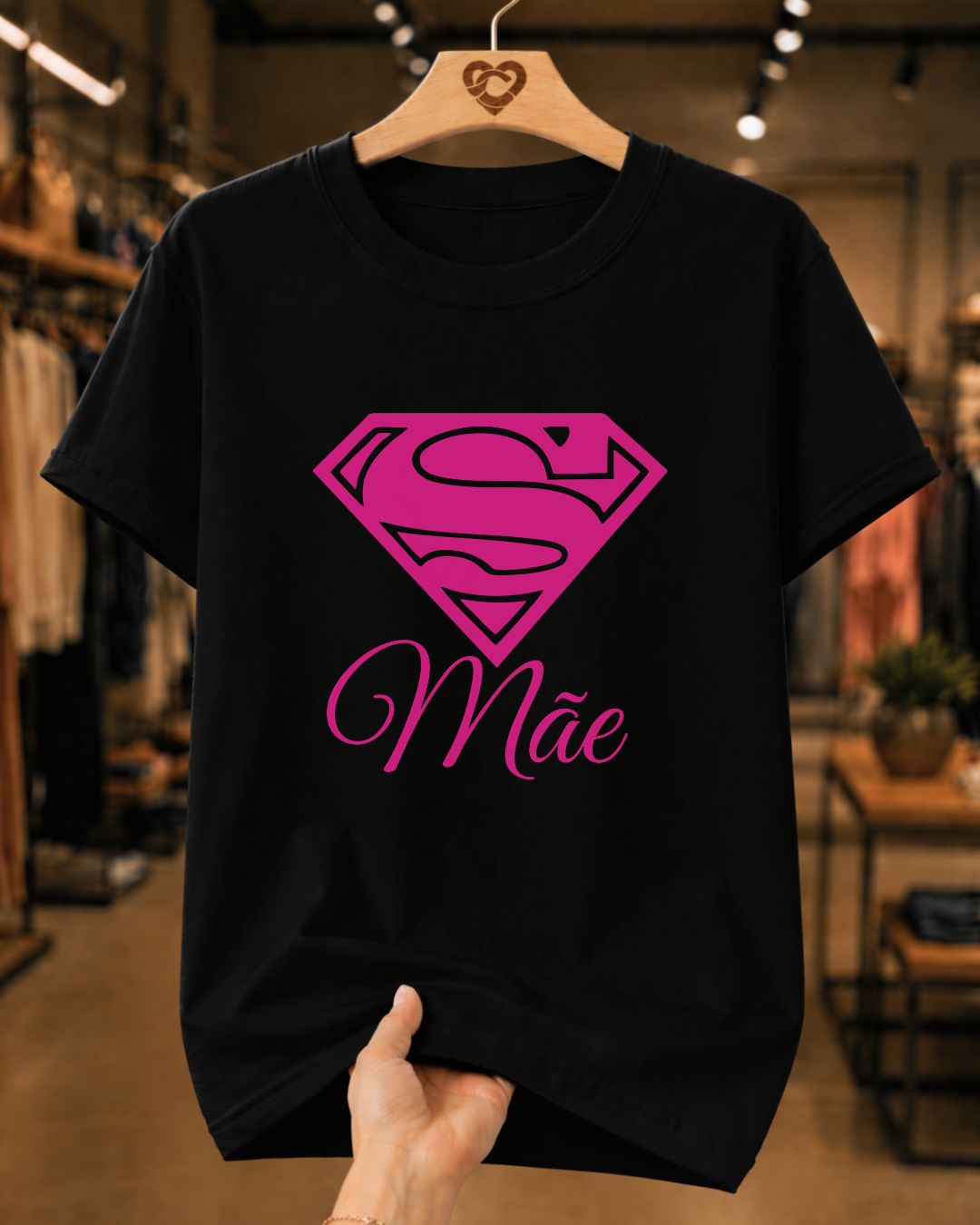 Camiseta Dia Das Mães Feminina "Mãe Estilo Heroína" 100% Algodão