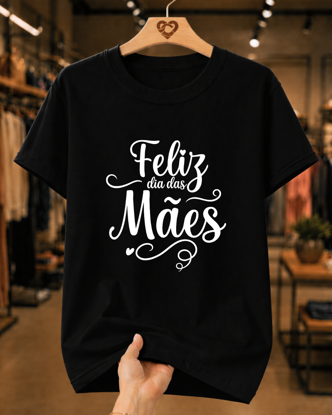 Camiseta Feminina 100% Algodão "Feliz Dia Das Mães Lindo" Dia Das Mães