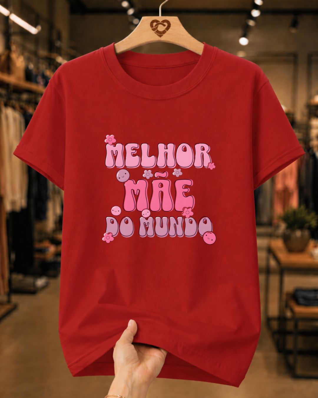 Camiseta Feminina Dia Das Mães "Melhor Mãe Do Mundo" 100% Algodão