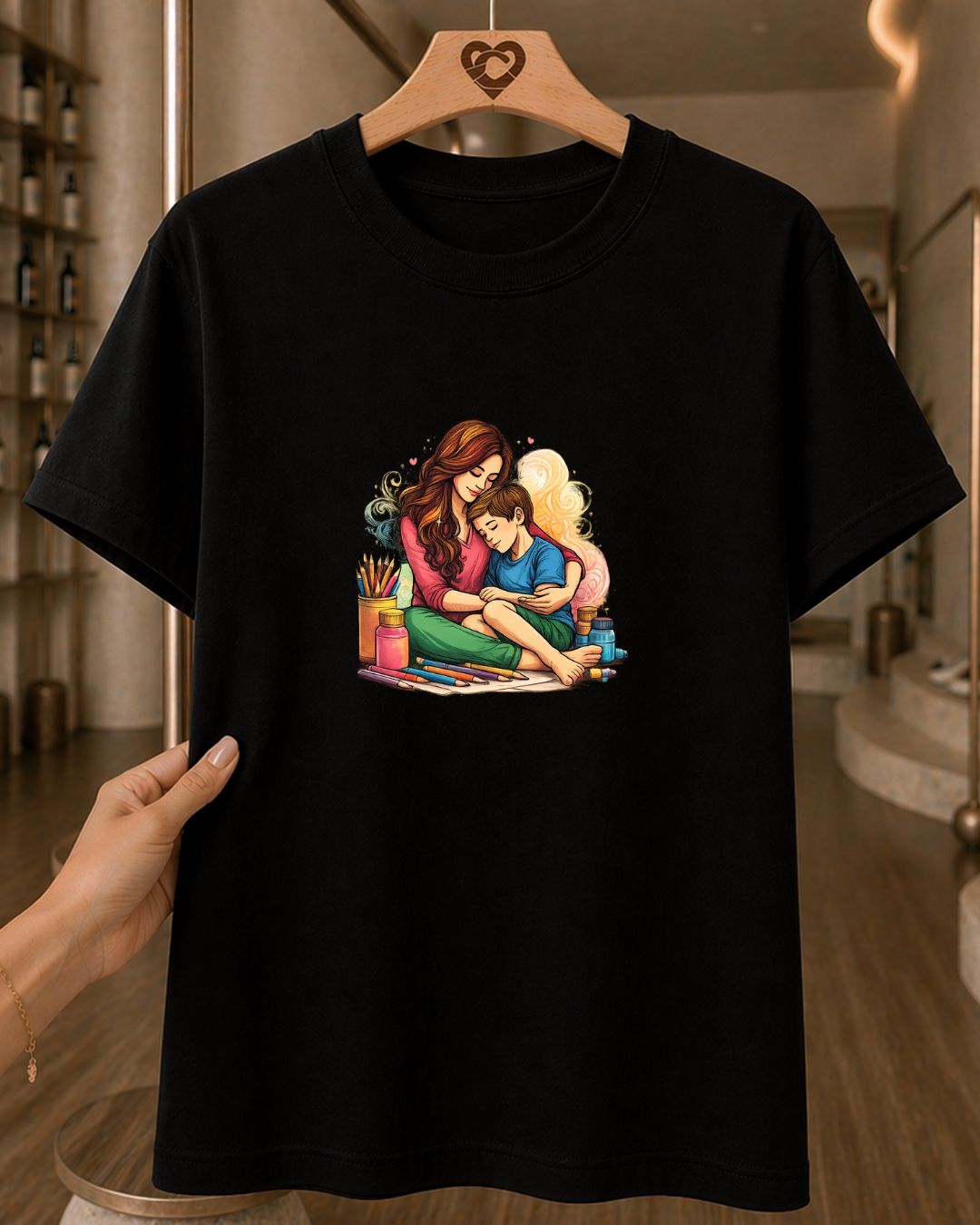 Camiseta Feminina 100% Algodão "Mãe E Filho Amor" Feliz Dia Das Mães