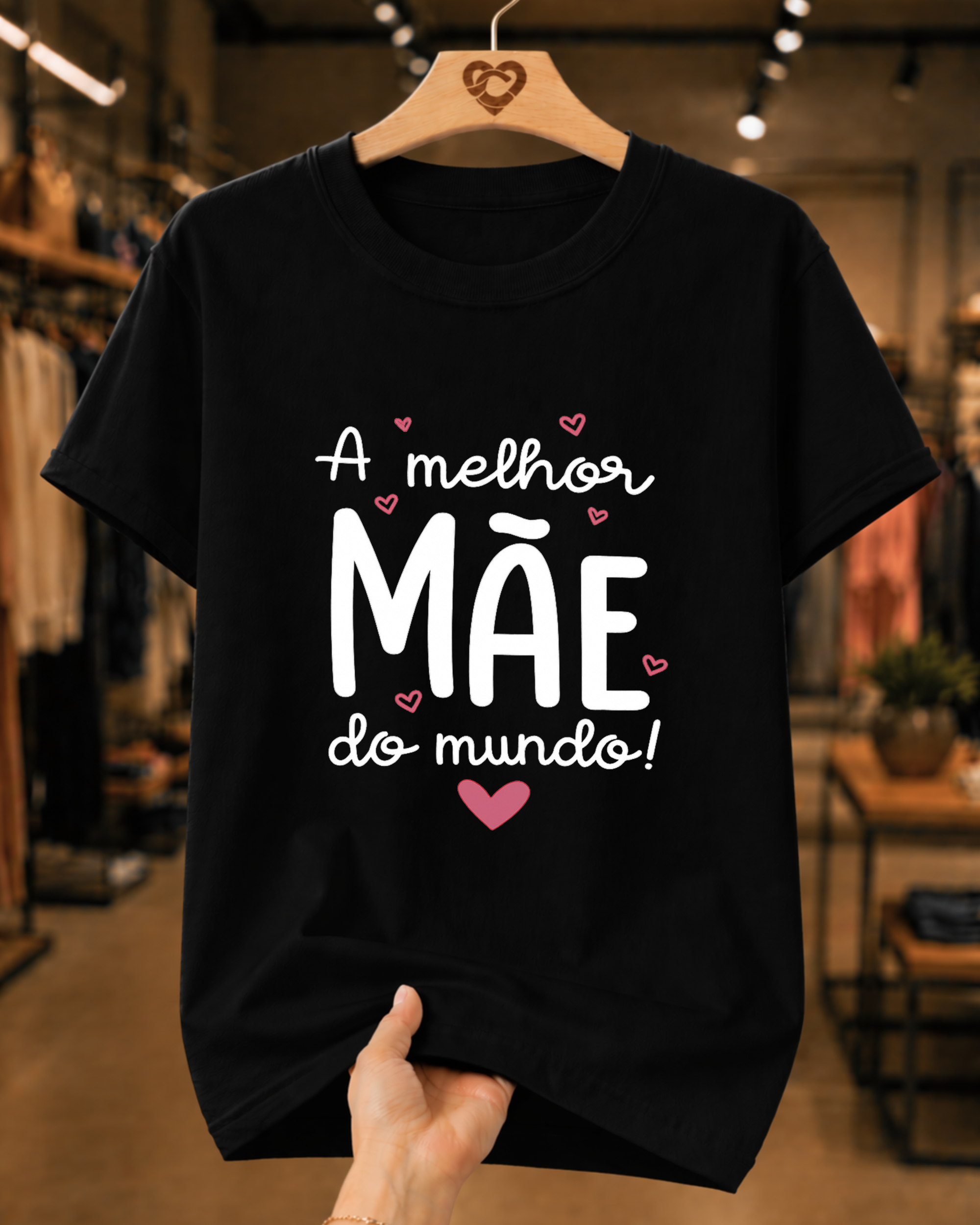 Camiseta Feminina 100% Algodão "A Melhor Mãe Do Mundo" Dia Das Mães