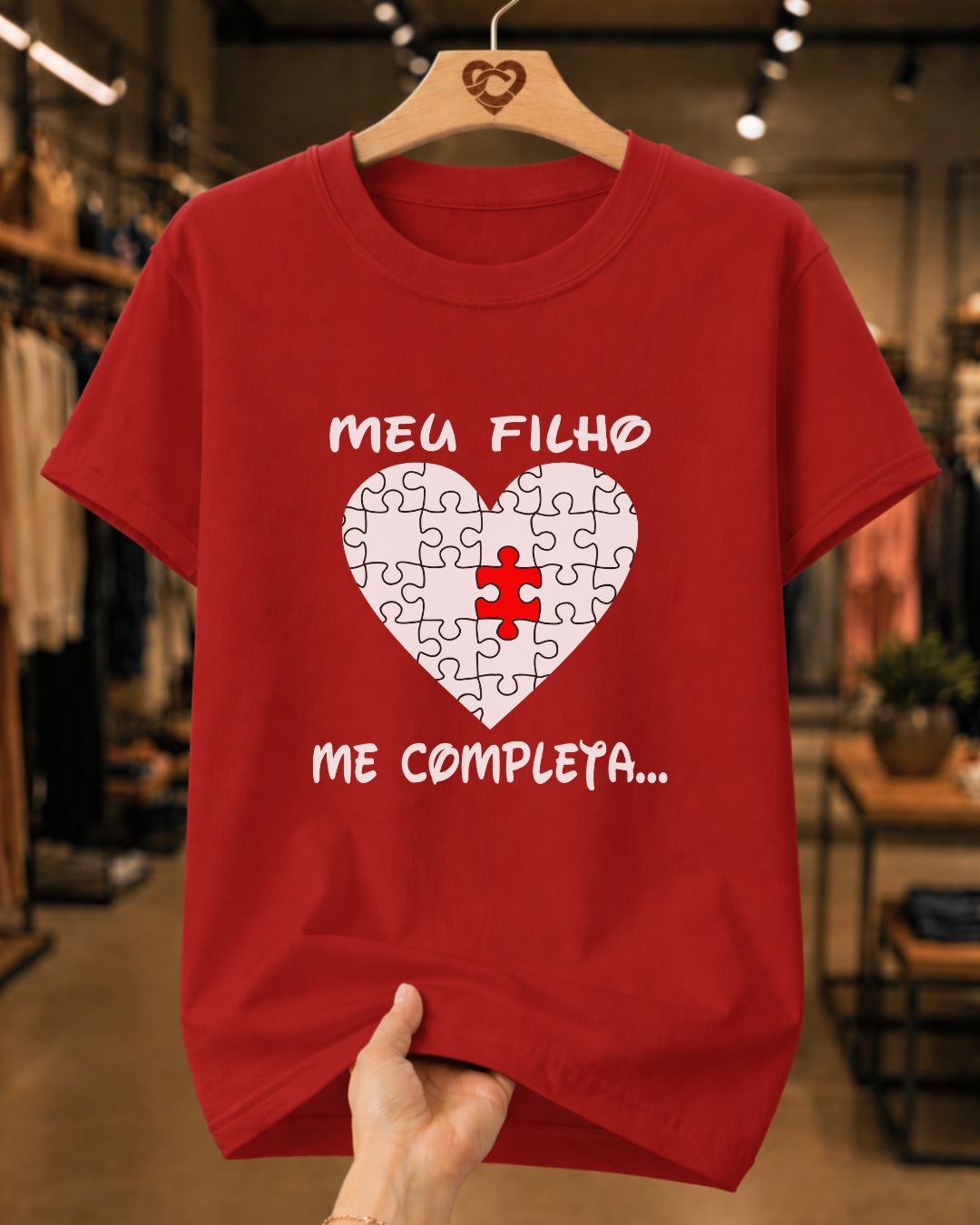 Camiseta Dia Das Mães Feminina "Meu Filho Me Completa" 100% Algodão