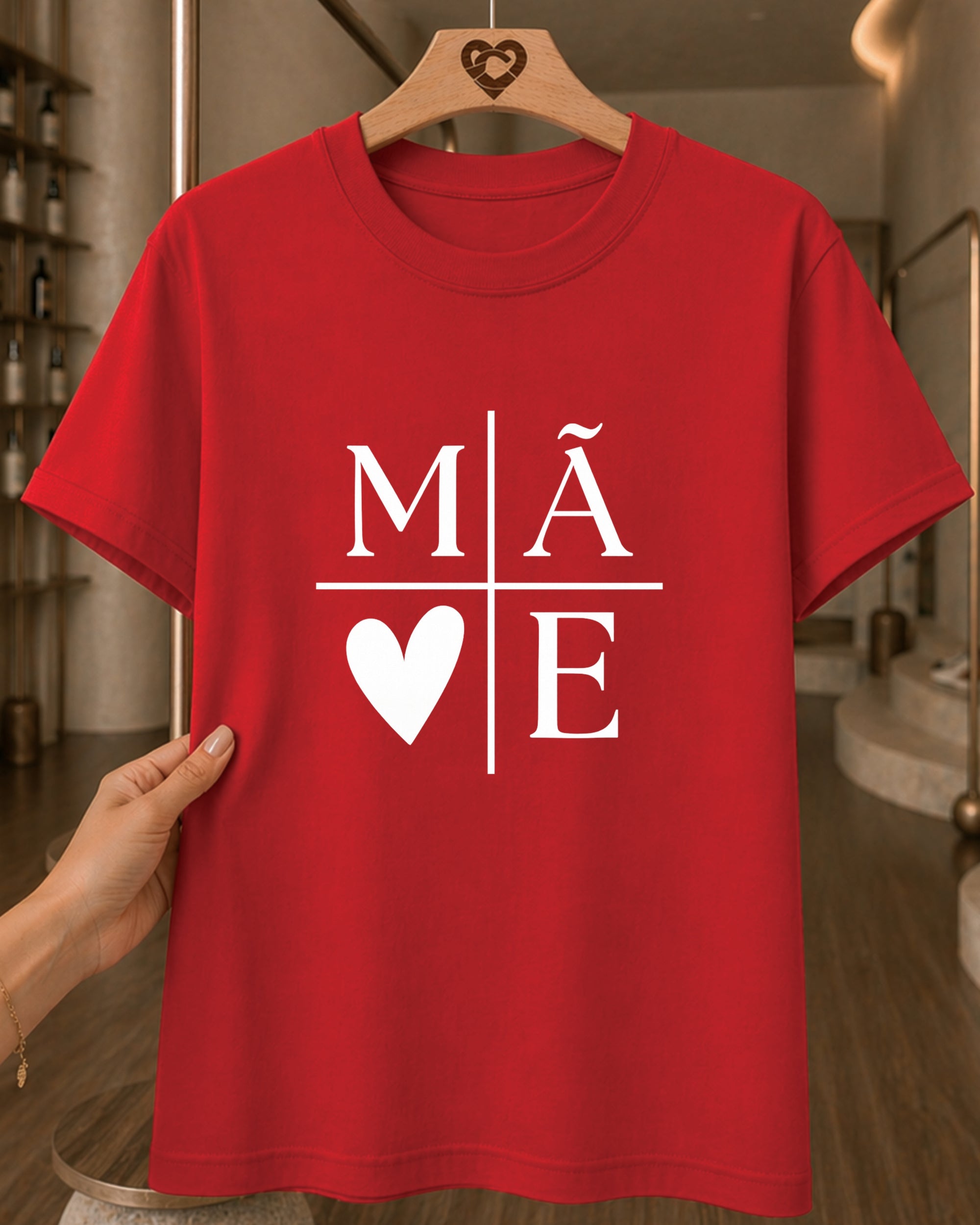 Camiseta Feminina 100% Algodão "Mãe Amor Eterno" Dia Das Mães