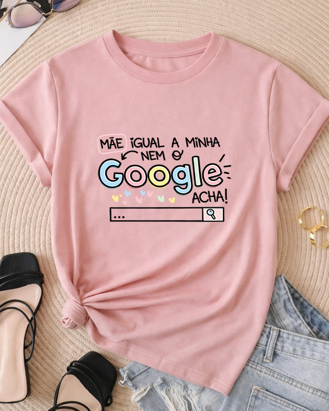 Camiseta Feminina 100% Algodão "Mãe Igual A Minha" Dia Das Mães