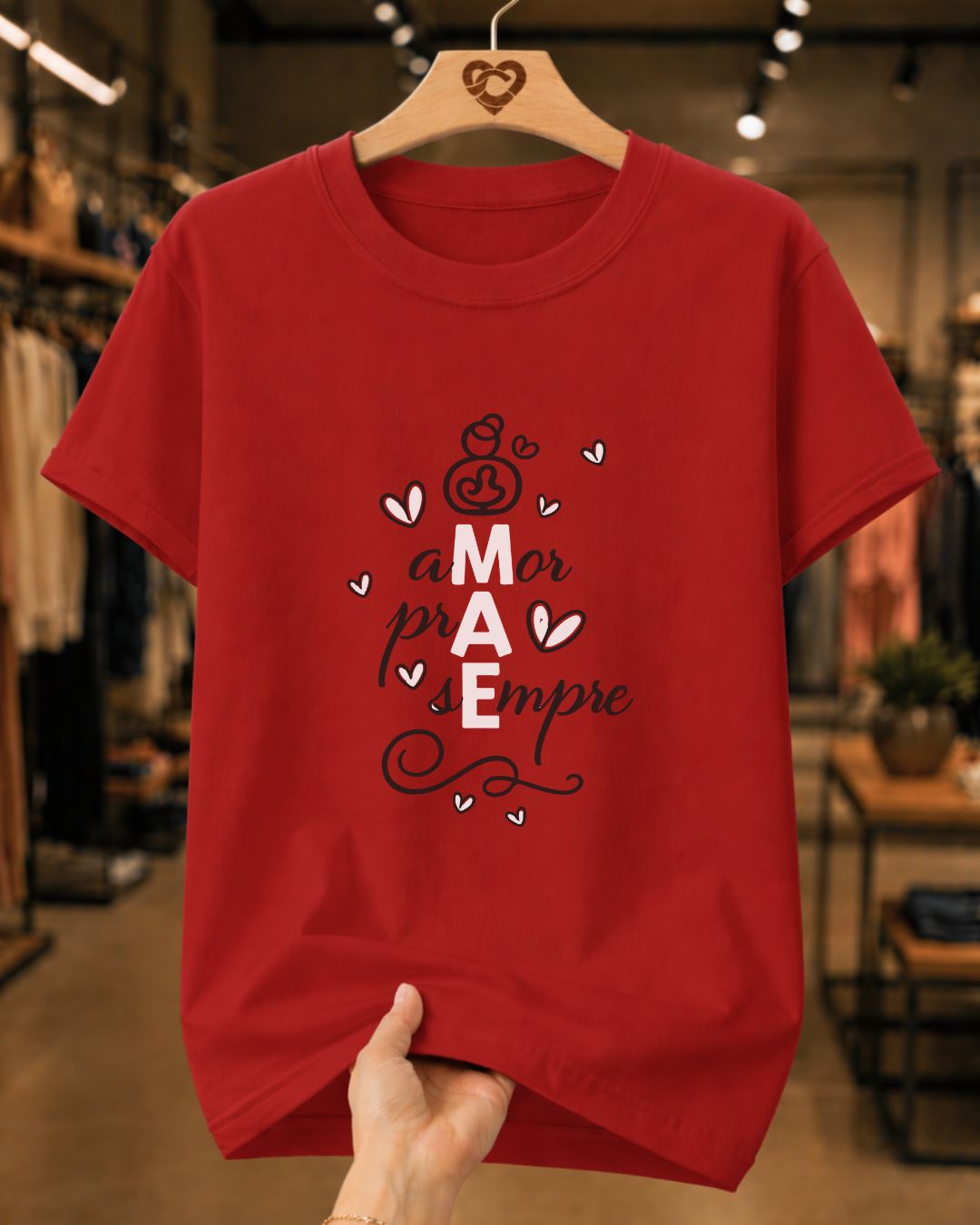 Camiseta Dia Das Mães Feminina "Amor Pra Sempre" 100% Algodão