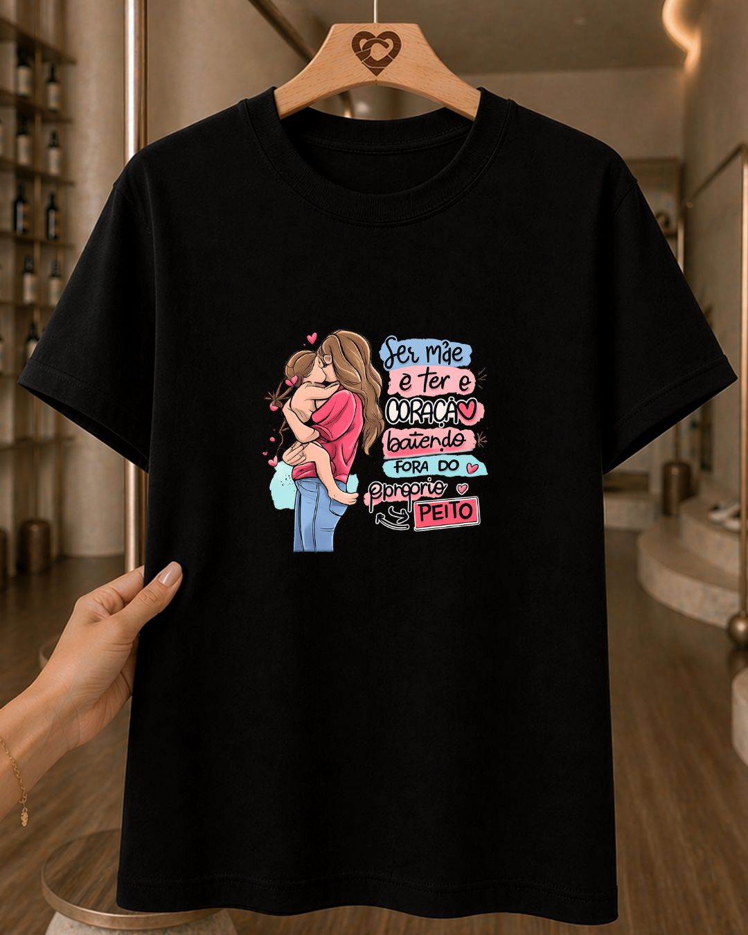 Camiseta Feminina 100% Algodão "Ser Mãe É Amor Infinito" Dia Das Mães