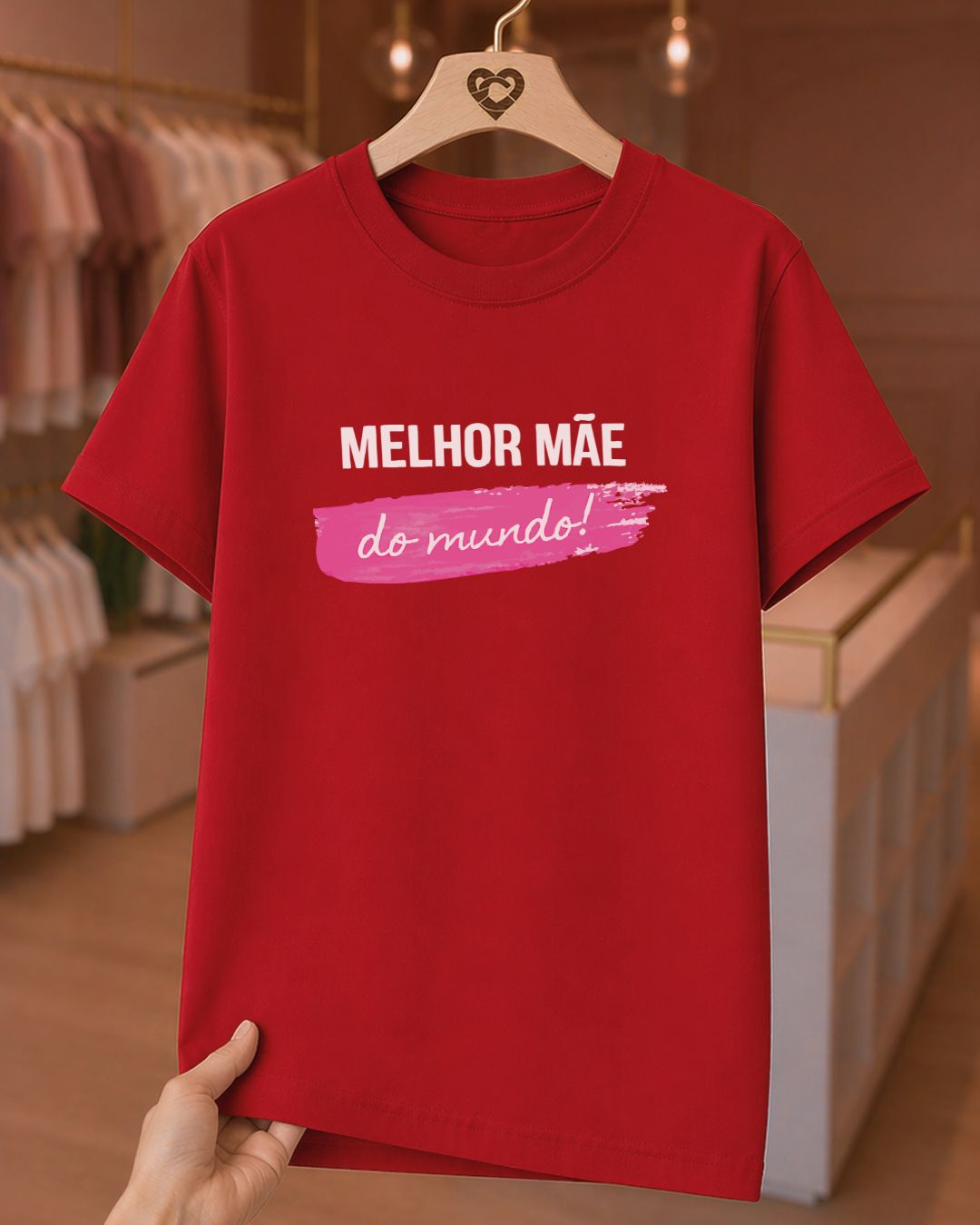 Camiseta 100% Algodão Feminina "Melhor Mãe Do Mundo" Dia Das Mães