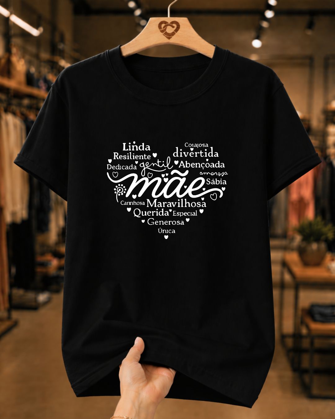 Camiseta 100% Algodão Feminina "Mãe Fonte De Amor" Dia Das Mães