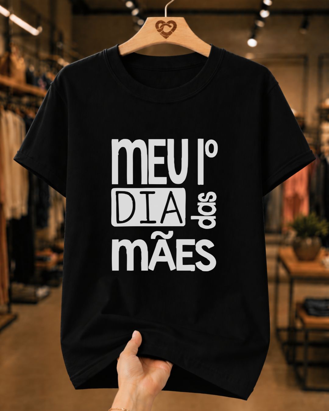 Camiseta Feminina 100% Algodão "Meu 1º Dia Das Mães" Dia Das Mães