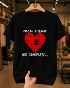 Camiseta Dia Das Mães Feminina "Meu Filho Me Completa" 100% Algodão