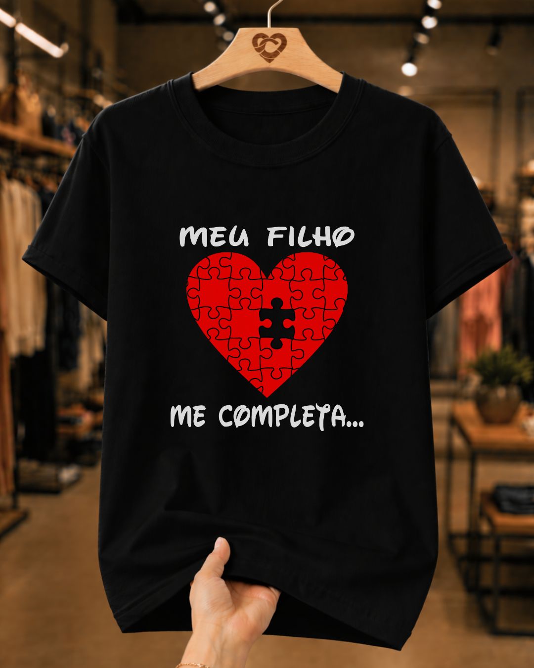 Camiseta Dia Das Mães Feminina "Meu Filho Me Completa" 100% Algodão
