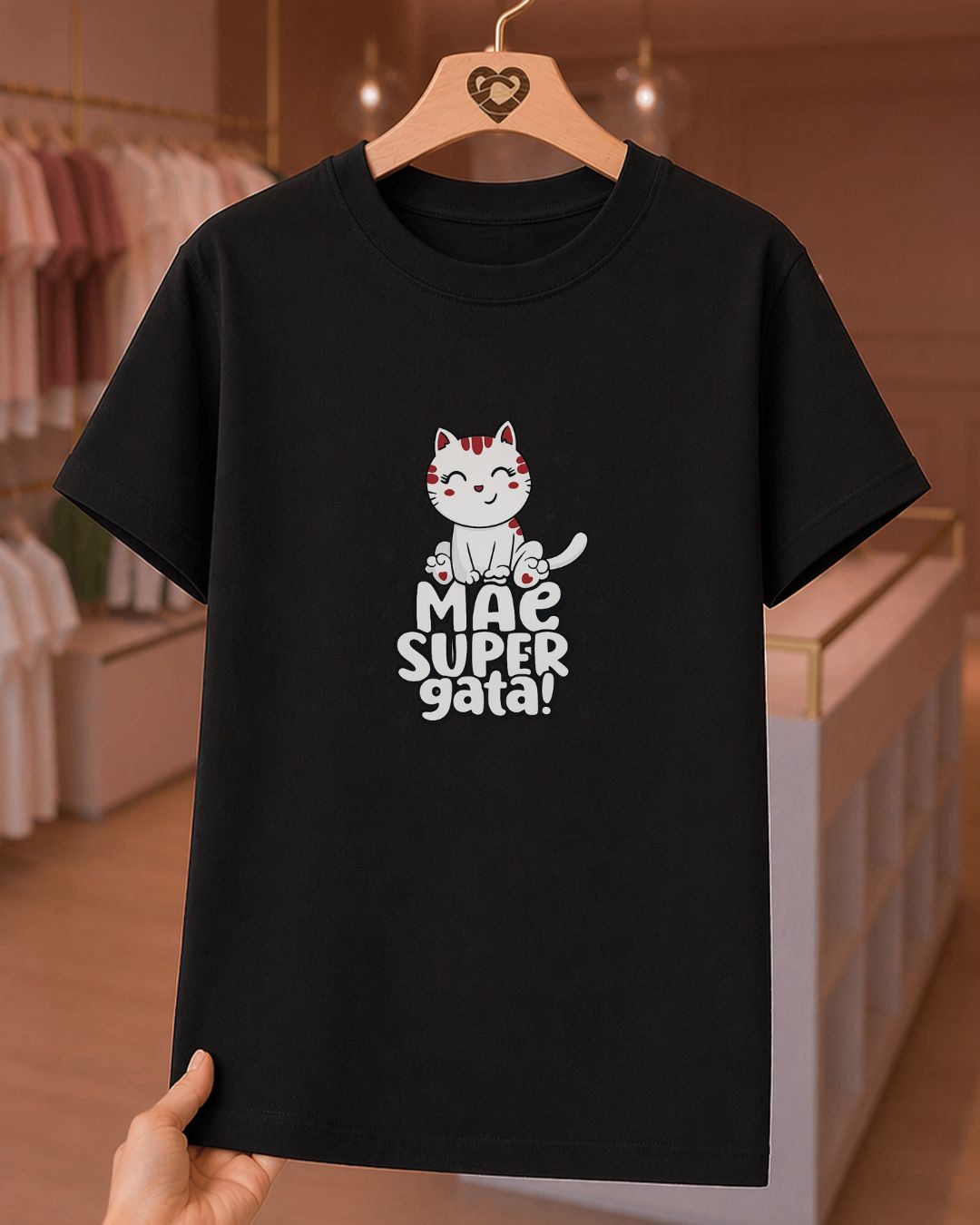 Camiseta Feminina Dia Das Mães "Mãe Super Gata" 100% Algodão