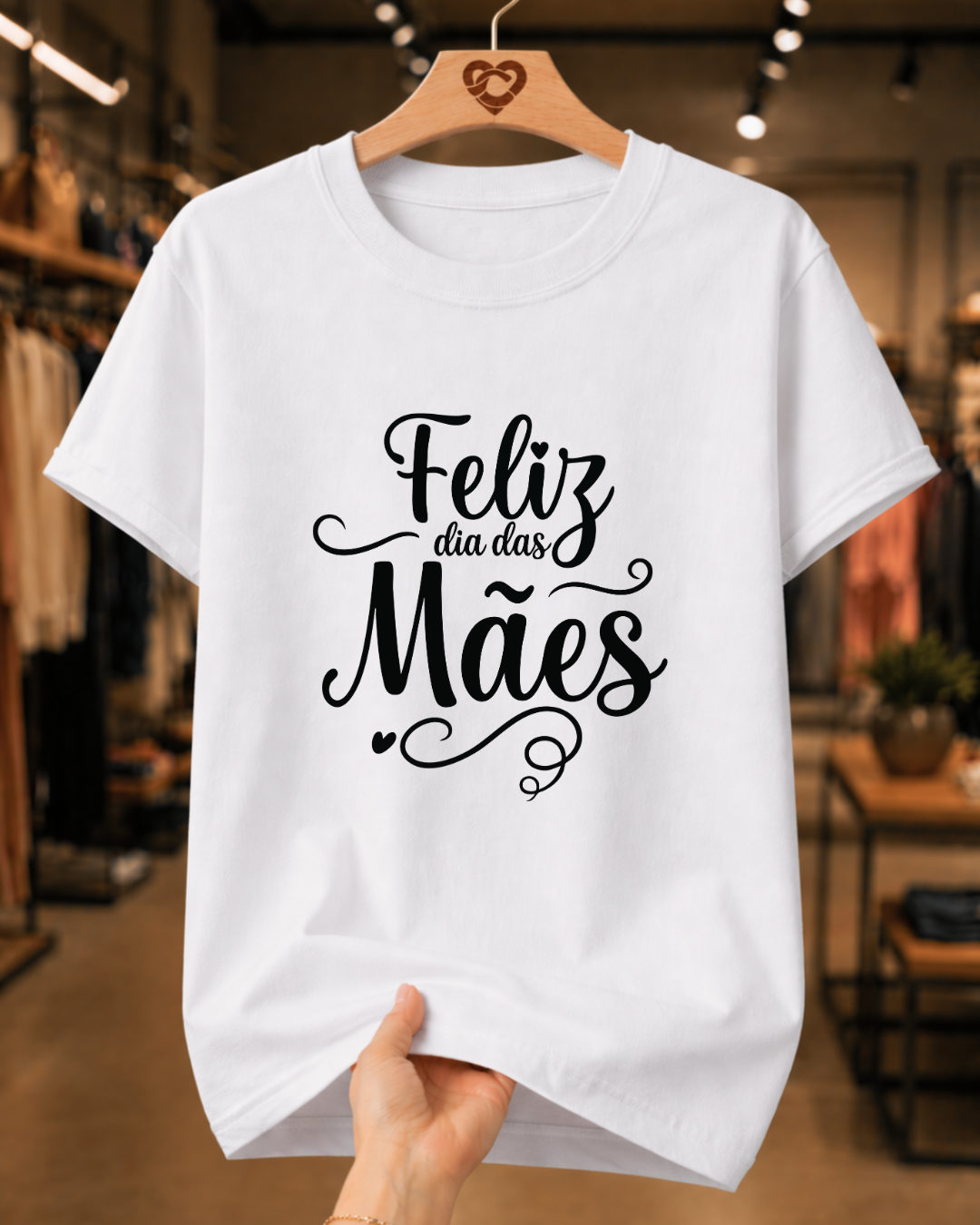 Camiseta Feminina 100% Algodão "Feliz Dia Das Mães Lindo" Dia Das Mães