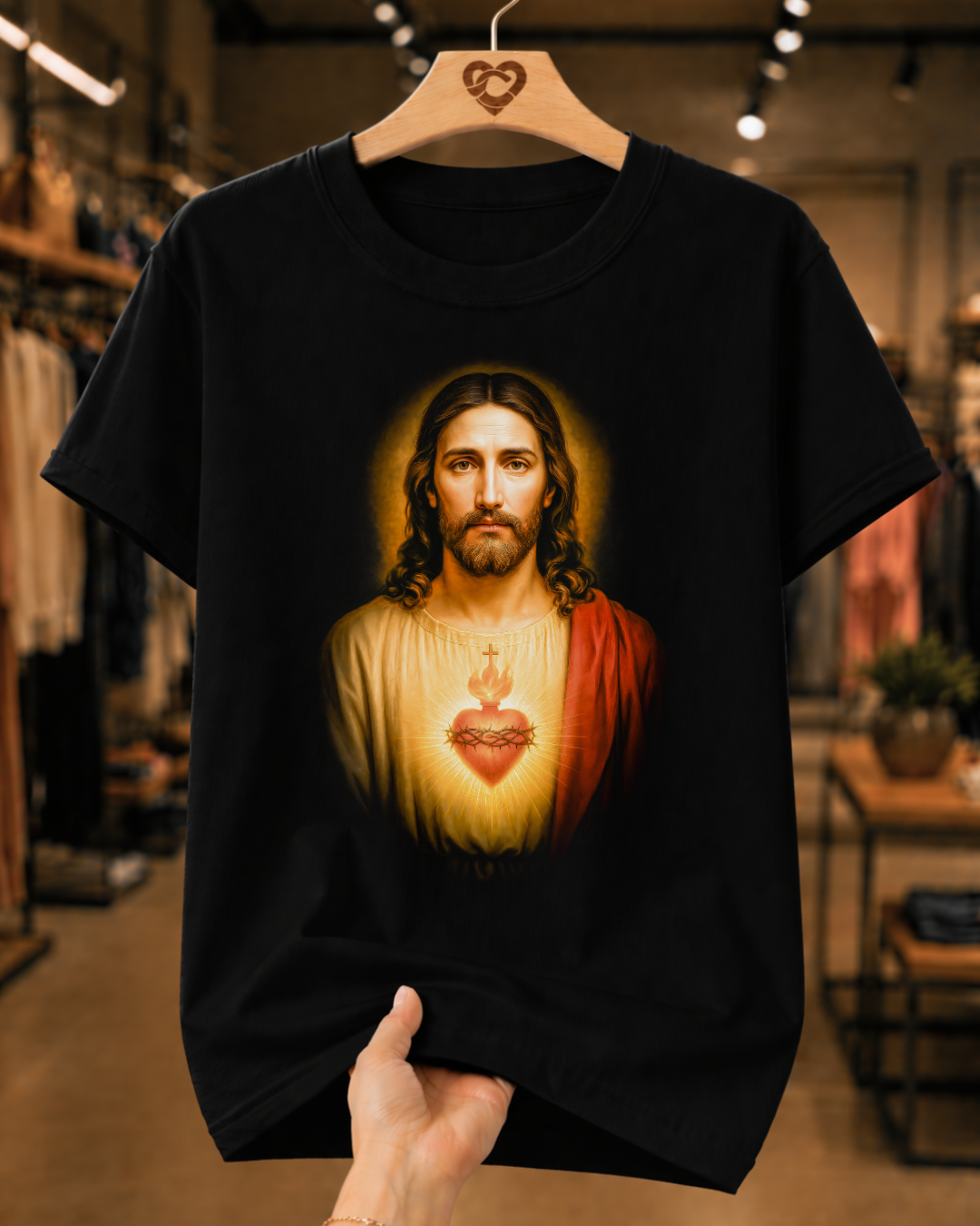 Camiseta Feminina Sagrado Coração De Jesus