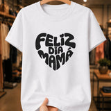 Camiseta Feminina "Feliz Dia Mãe" 100% Algodão Dia Das Mães