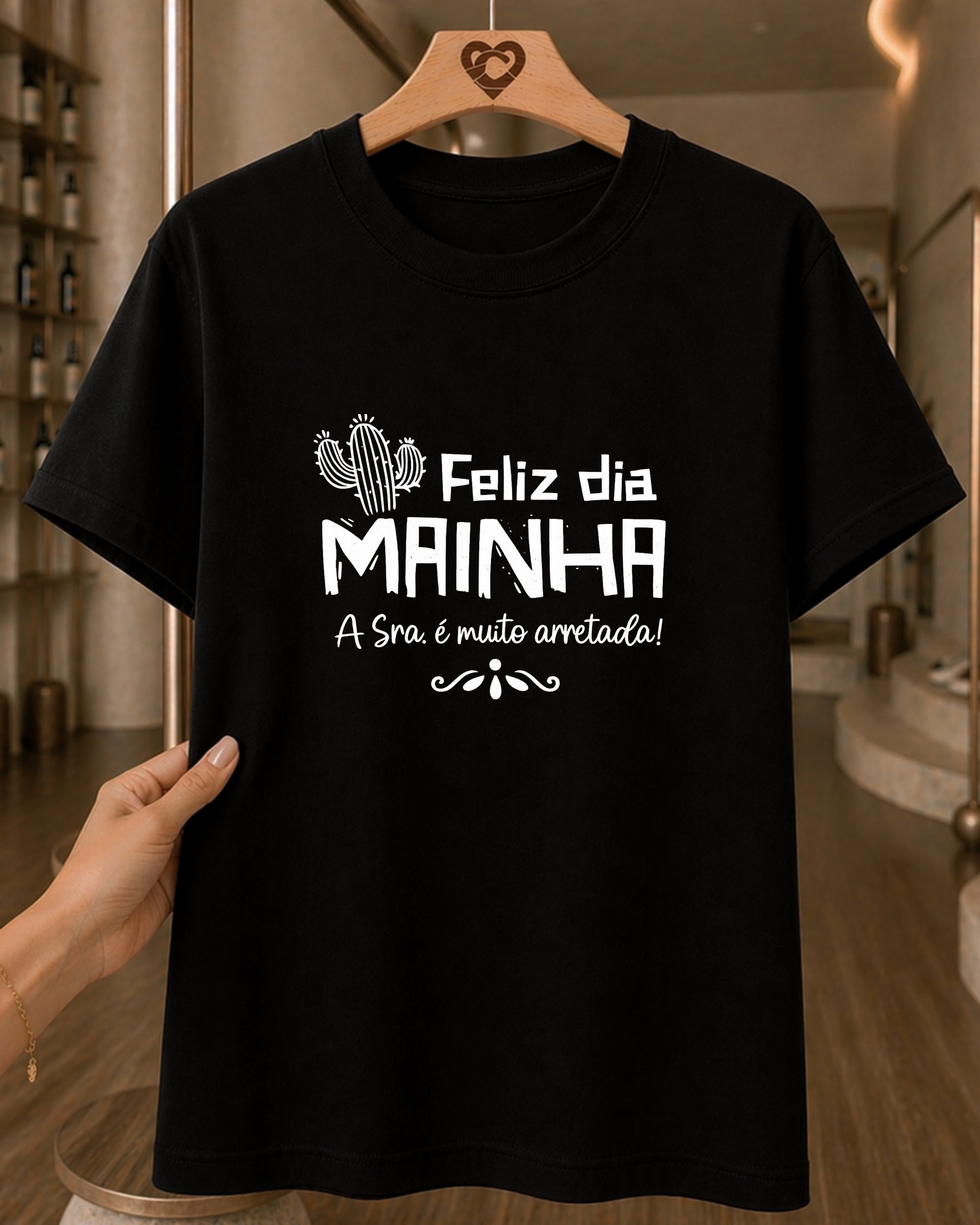 Camiseta Feminina "Mainha Amor Forte E Verdadeiro" 100% Algodão Dia Das Mães