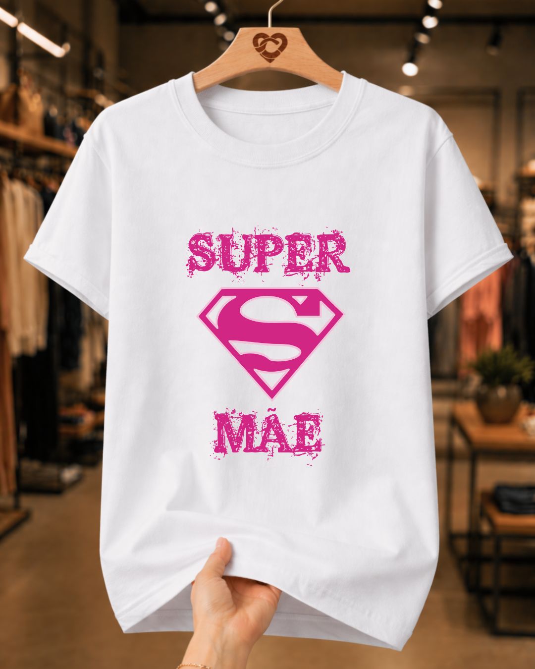 Camiseta Dia Das Mães Feminina "Super Mãe" 100% Algodão