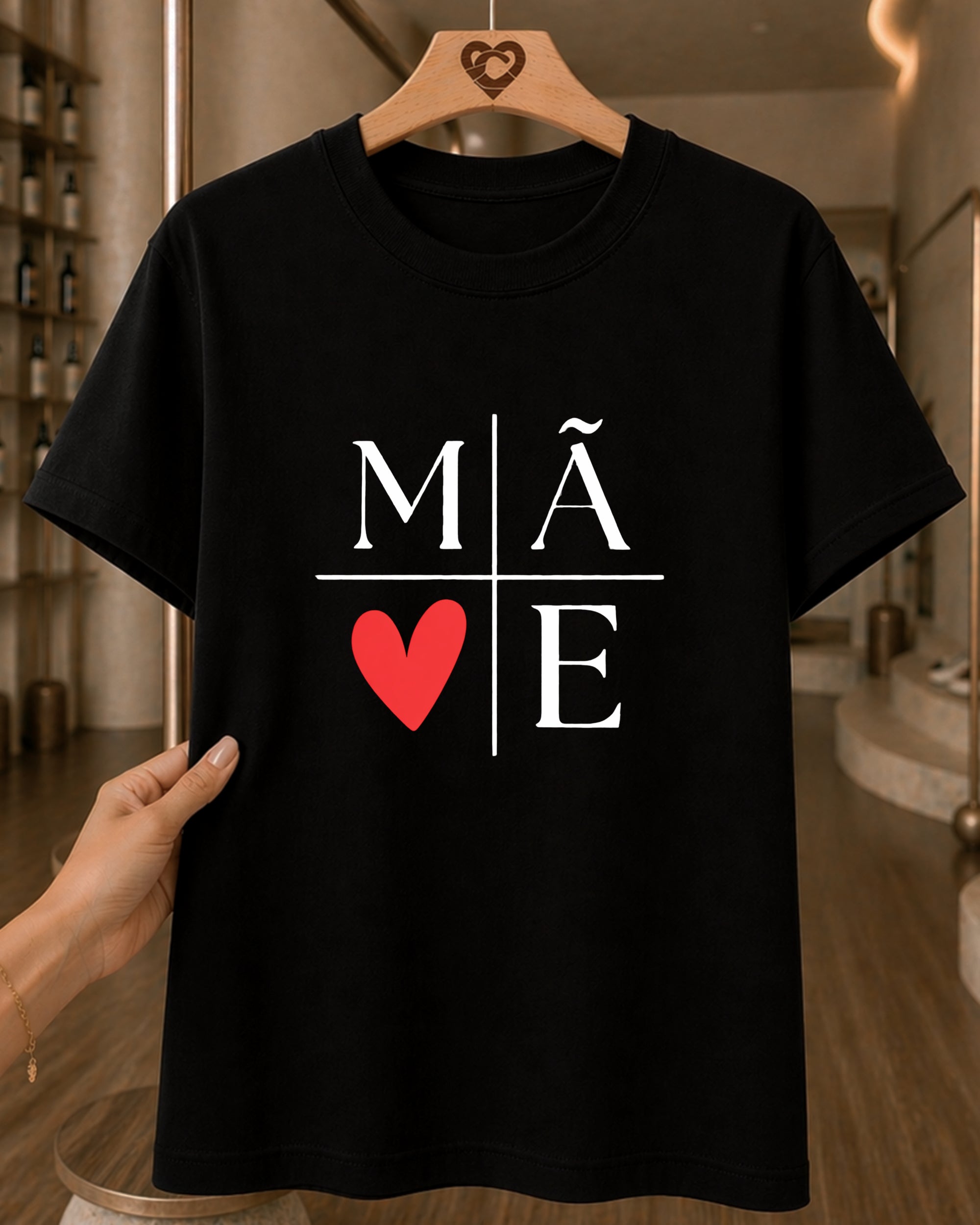 Camiseta Feminina 100% Algodão "Mãe Amor Eterno" Dia Das Mães