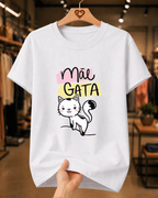 Camiseta Feminina 100% Algodão "Mãe Gata" Dia Das Mães
