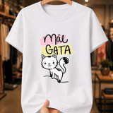 Camiseta Feminina 100% Algodão "Mãe Gata" Dia Das Mães