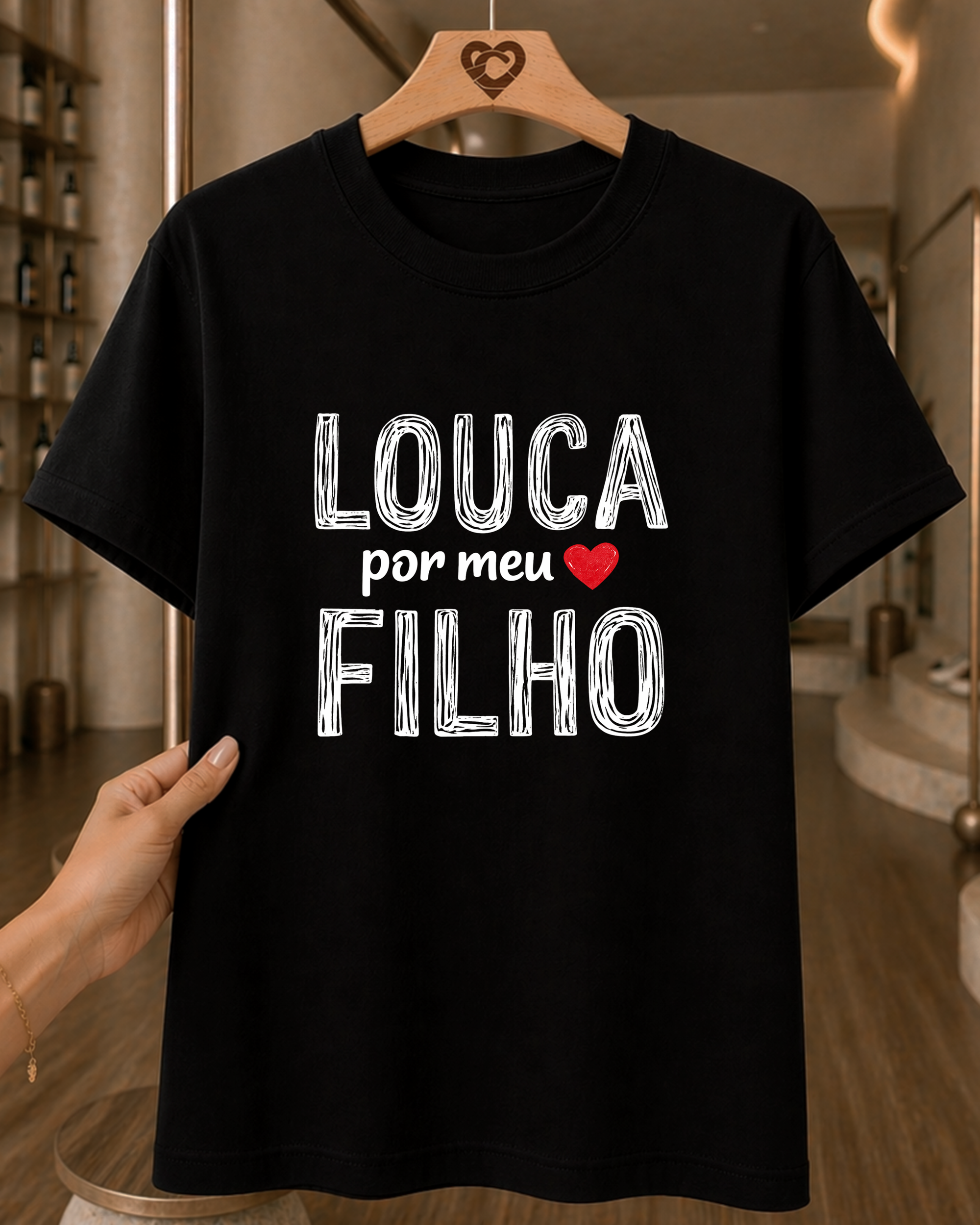 Camiseta Feminina 100% Algodão "Louca Por Meu Filho" Dia Das Mães