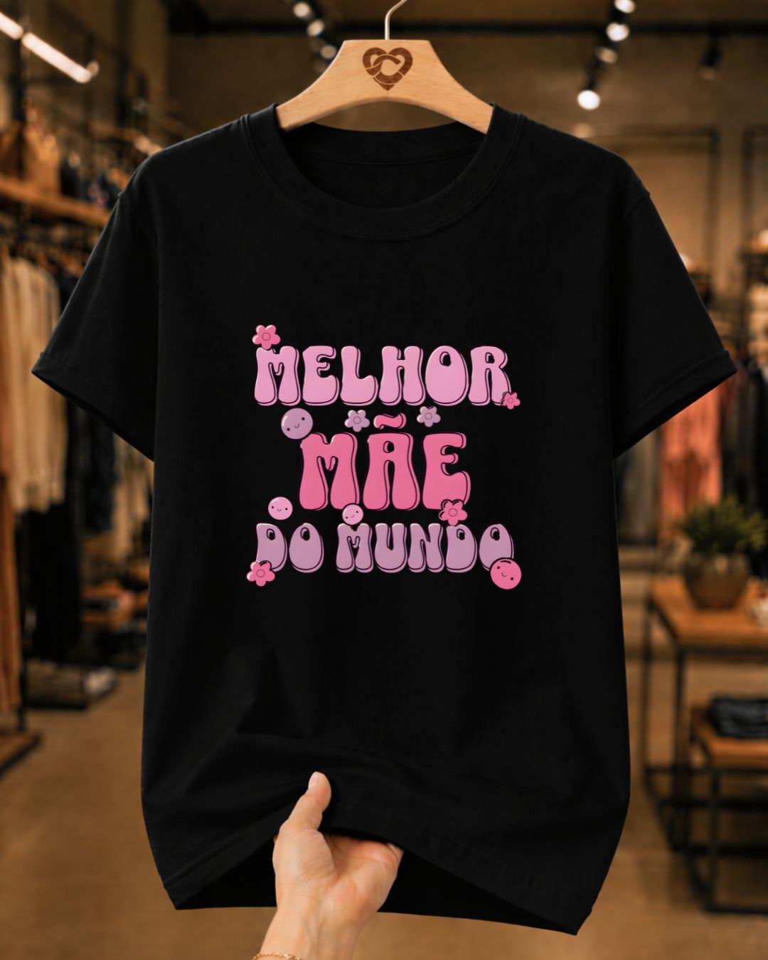 Camiseta Feminina Dia Das Mães "Melhor Mãe Do Mundo" 100% Algodão