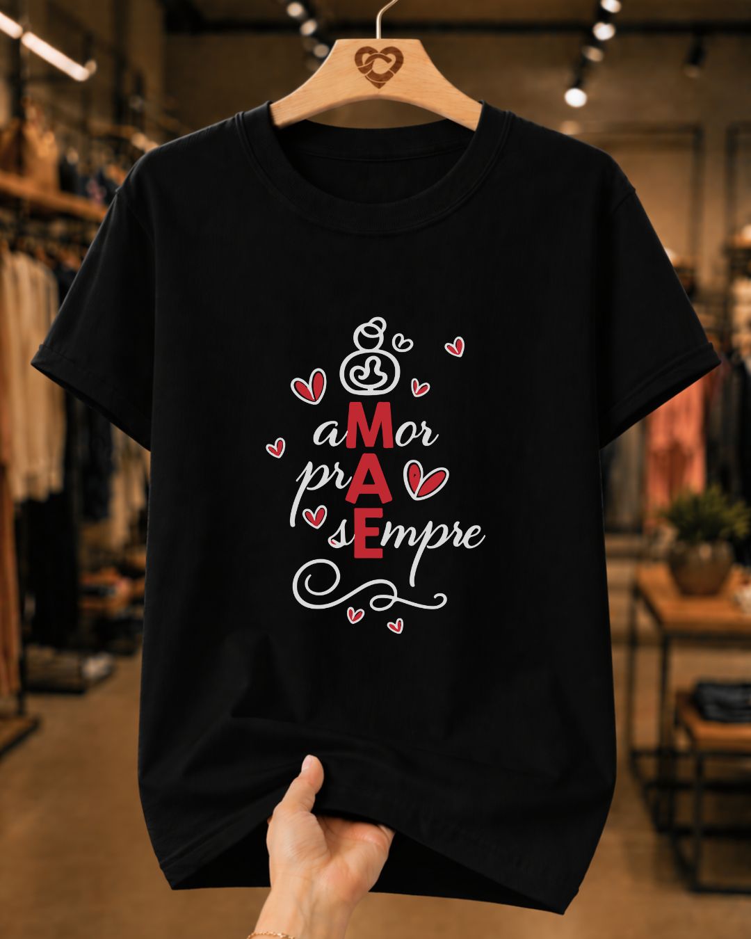 Camiseta Dia Das Mães Feminina "Amor Pra Sempre" 100% Algodão