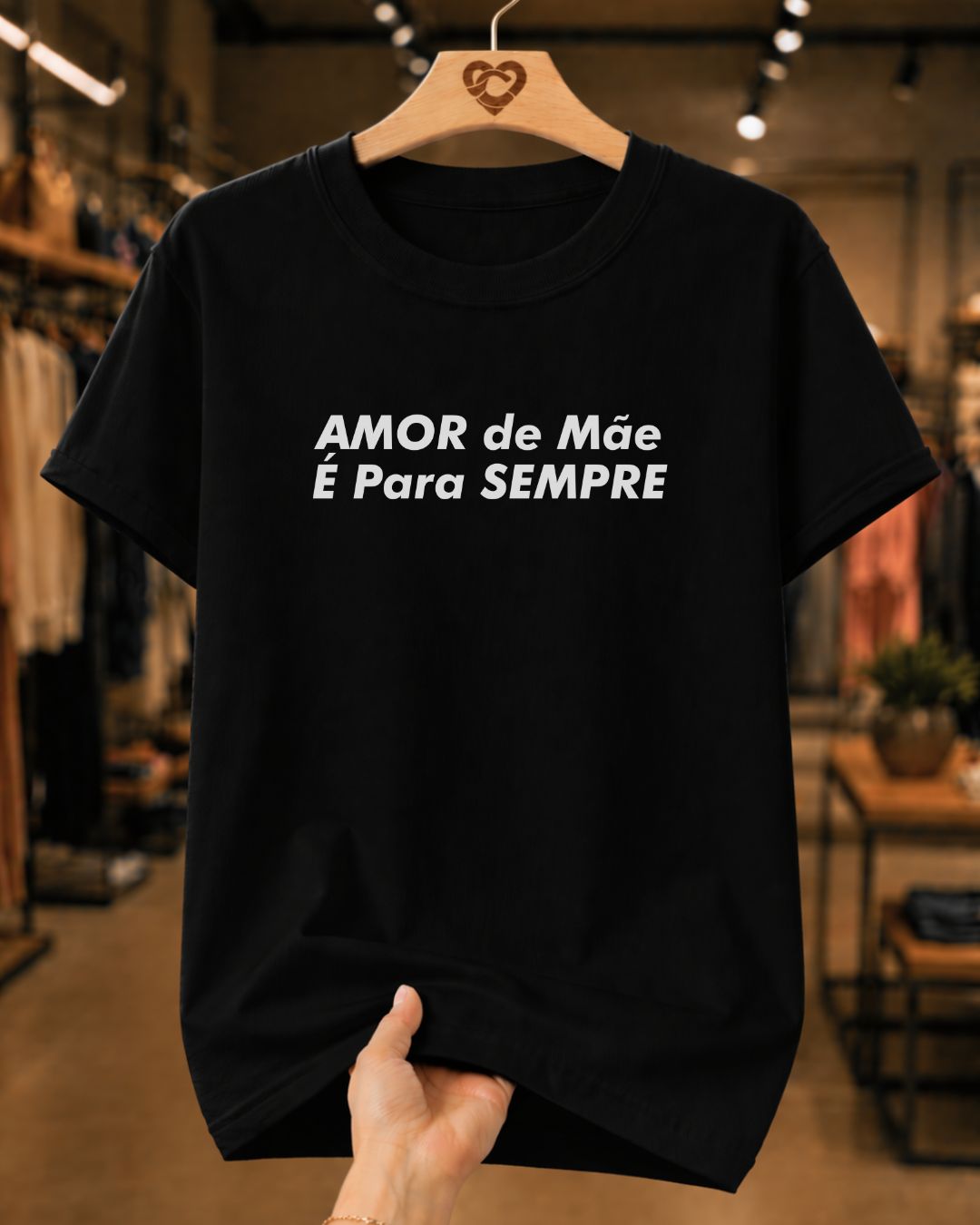 Camiseta Feminina 100% Algodão "Amor De Mãe É Para Sempre" Dia Das Mães