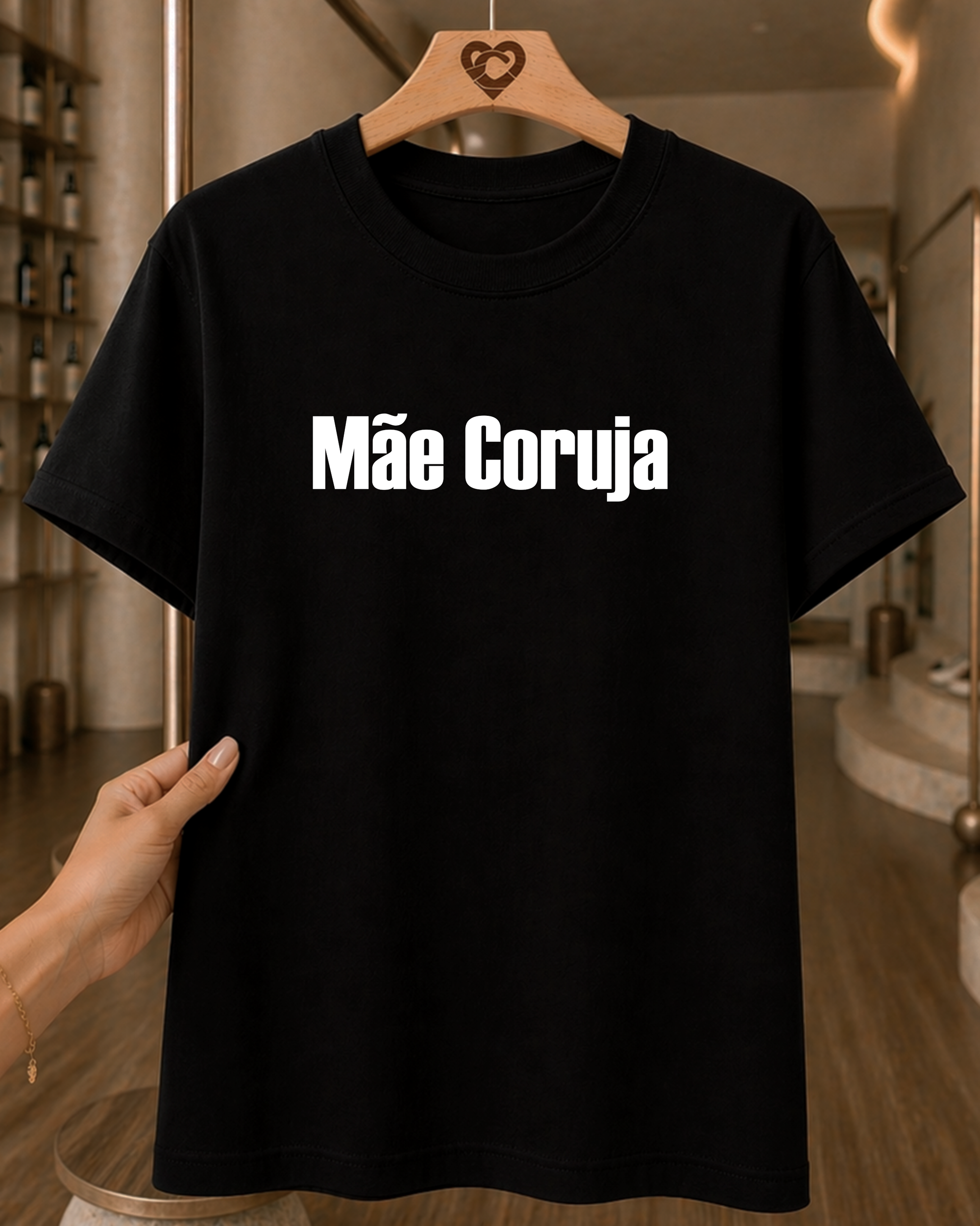Camiseta Feminina 100% Algodão "Mãe Coruja" Dia Das Mães