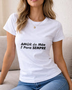 Camiseta Amor De Mãe É Para Sempre Com Estampa Frontal