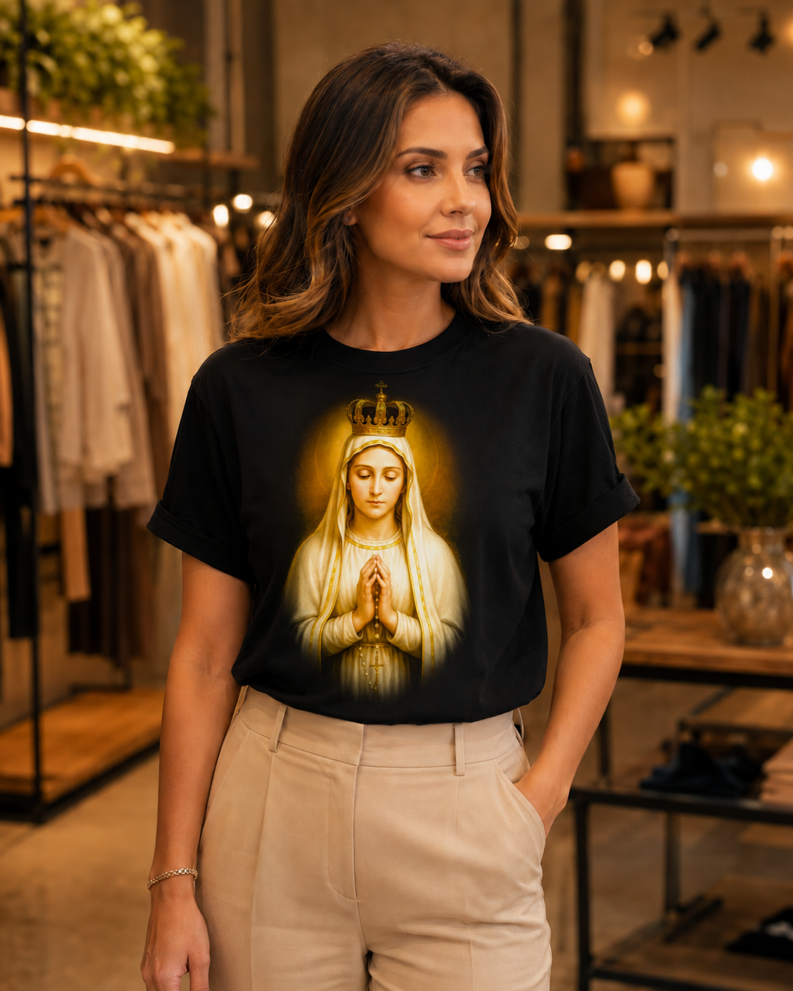 Camiseta Feminina Nossa Senhora De Fátima