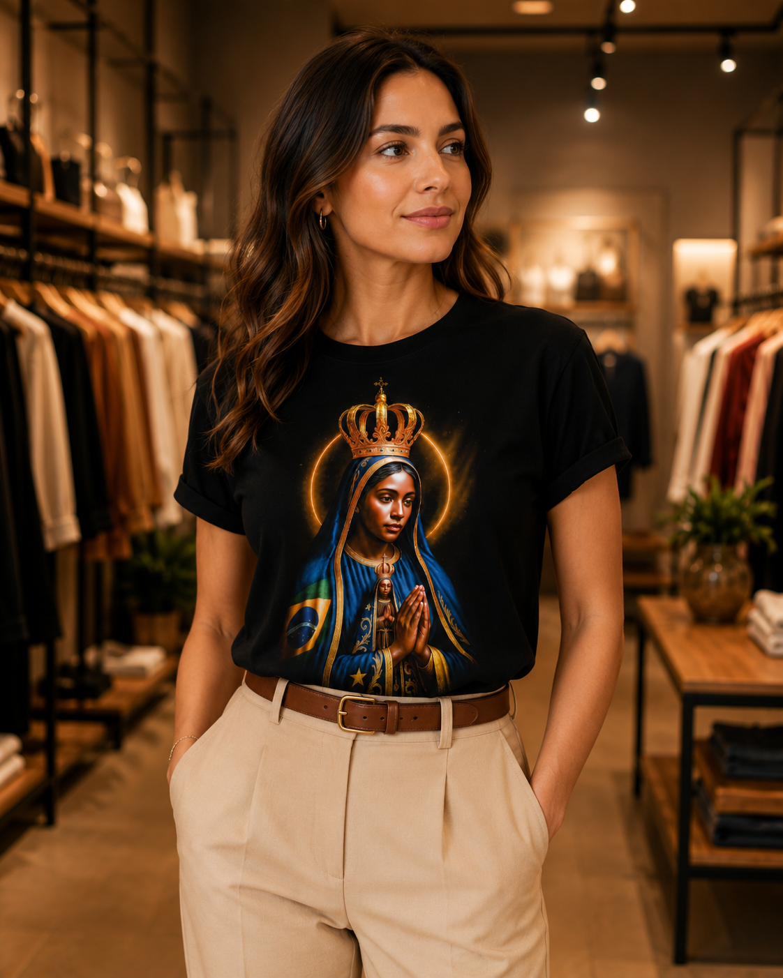 Camiseta Feminina Nossa Senhora Aparecida Orante