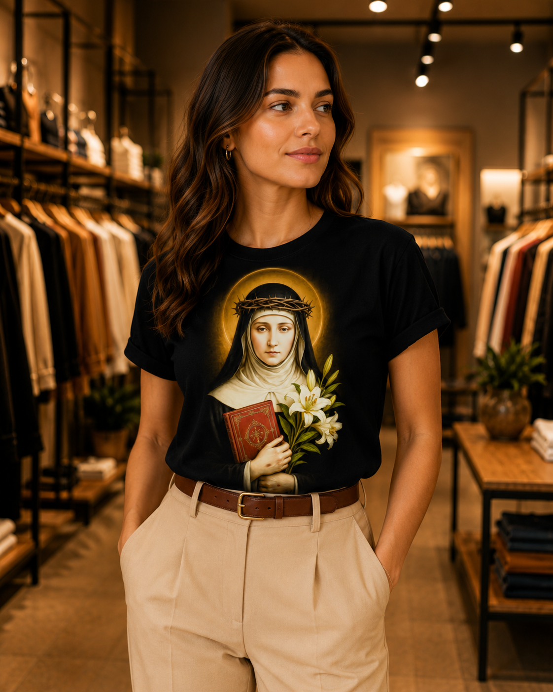 Camiseta Feminina Santa Catarina De Sena