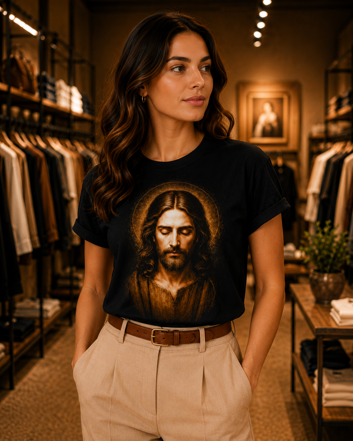 Camiseta Feminina Jesus Em Oração