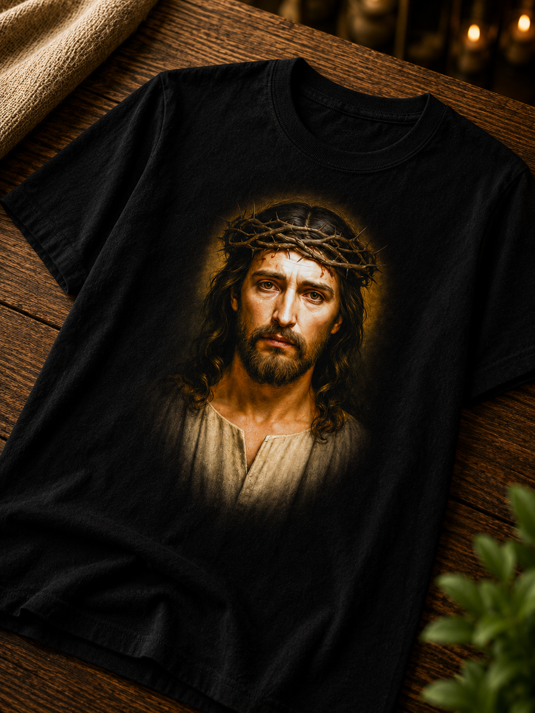 Camiseta Feminina Jesus Coroado De Espinhos