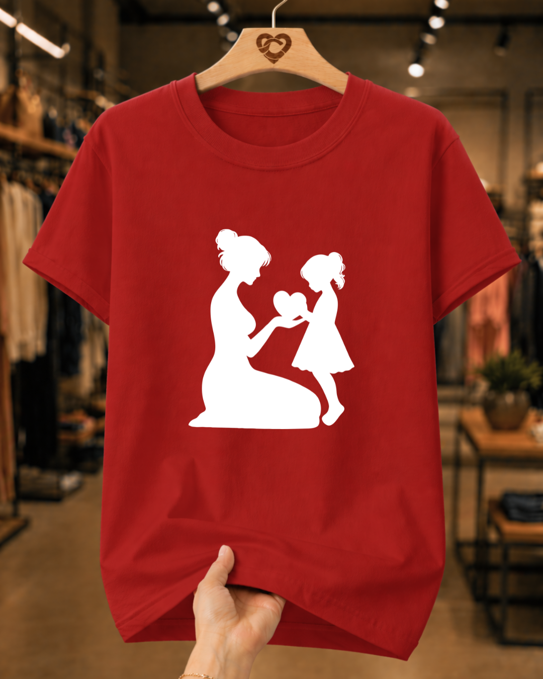 Camiseta Feminina 100% Algodão "Amor De Mãe Em Silhueta" Dia Das Mães