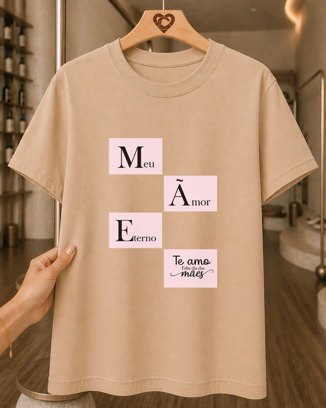 Camiseta Feminina 100% Algodão "Mãe Meu Amor Eterno" Dia Das Mães