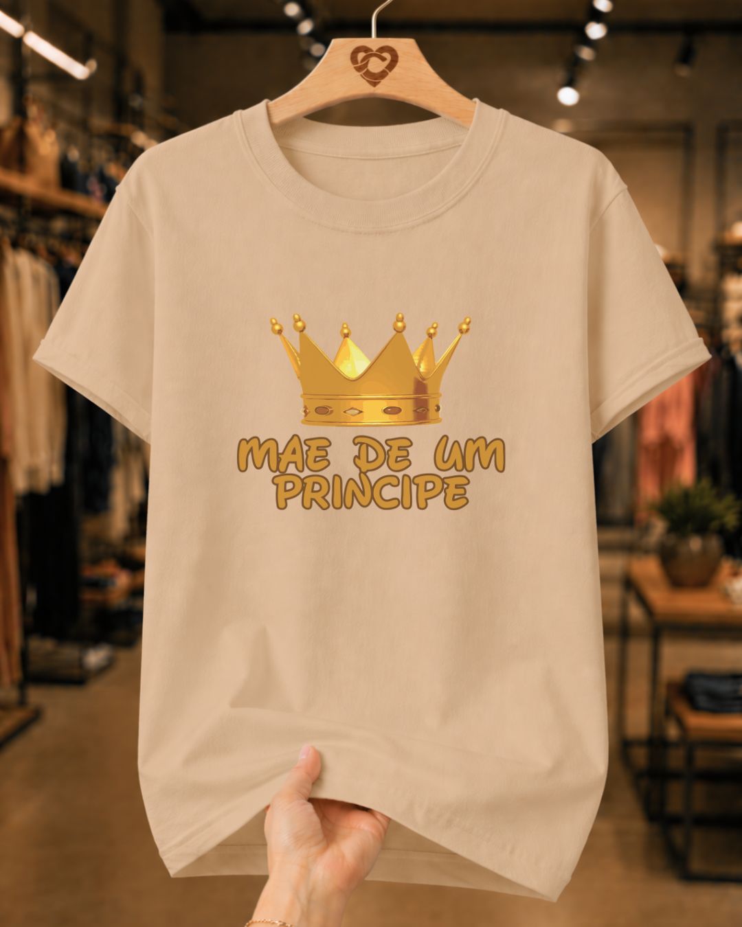 Camiseta Dia Das Mães Feminina "Mãe De Um Príncipe" 100% Algodão