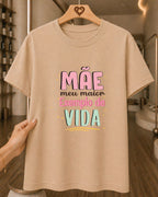 Camiseta 100% Algodão Feminina "Mãe Meu Maior Exemplo" Feliz Dia Das Mães