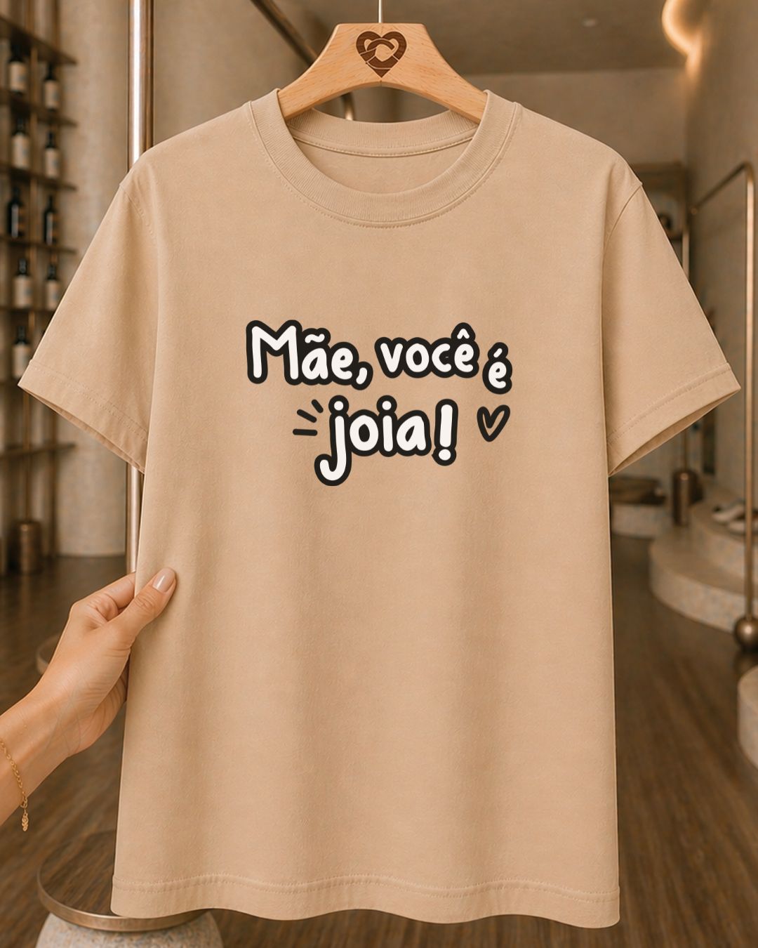 Camiseta Feminina 100% Algodão "Mãe Você É Joia" Dia Das Mães