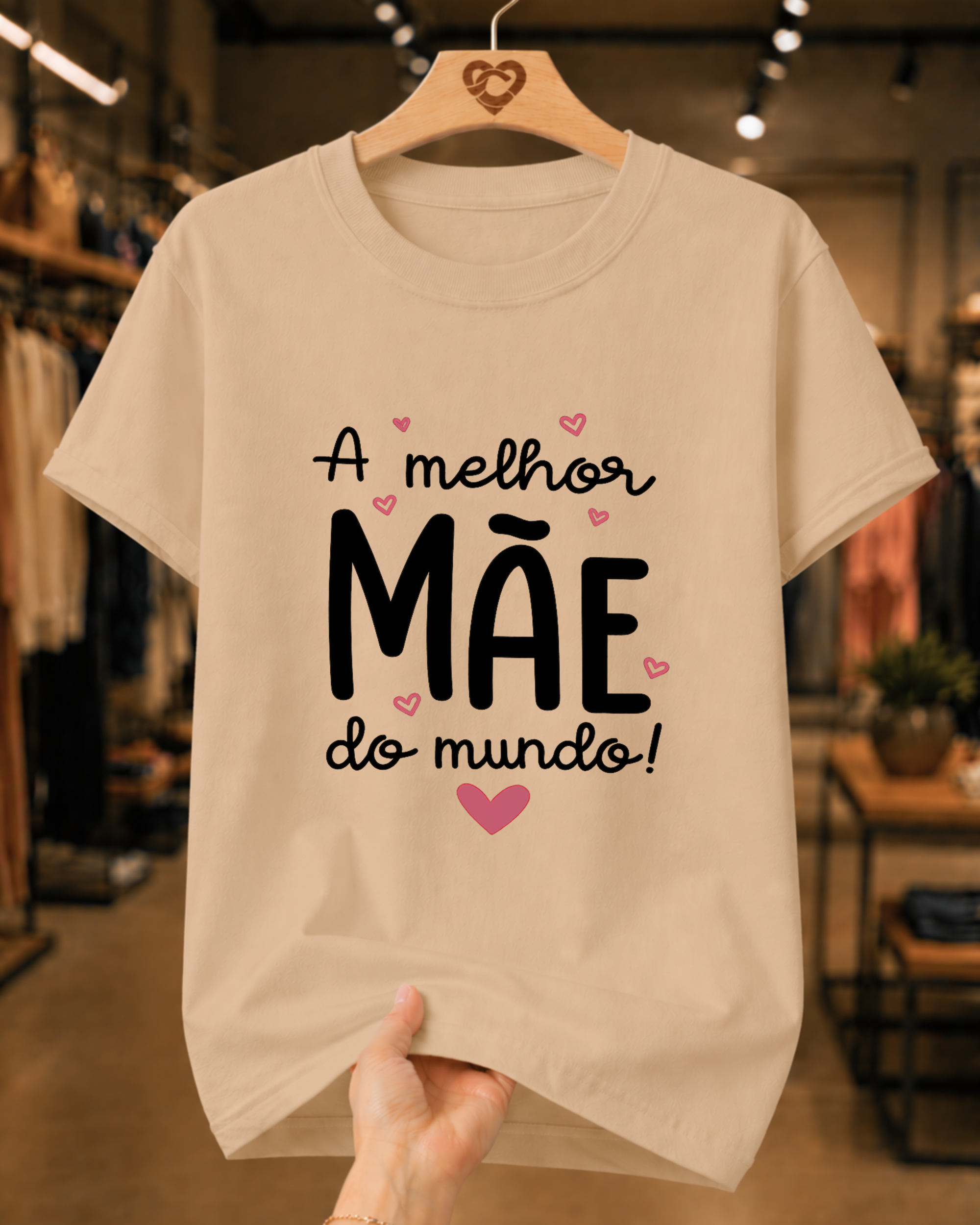 Camiseta Feminina 100% Algodão "A Melhor Mãe Do Mundo" Dia Das Mães