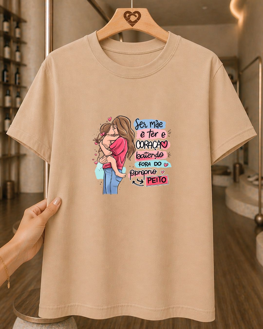 Camiseta Feminina 100% Algodão "Ser Mãe É Amor Infinito" Dia Das Mães