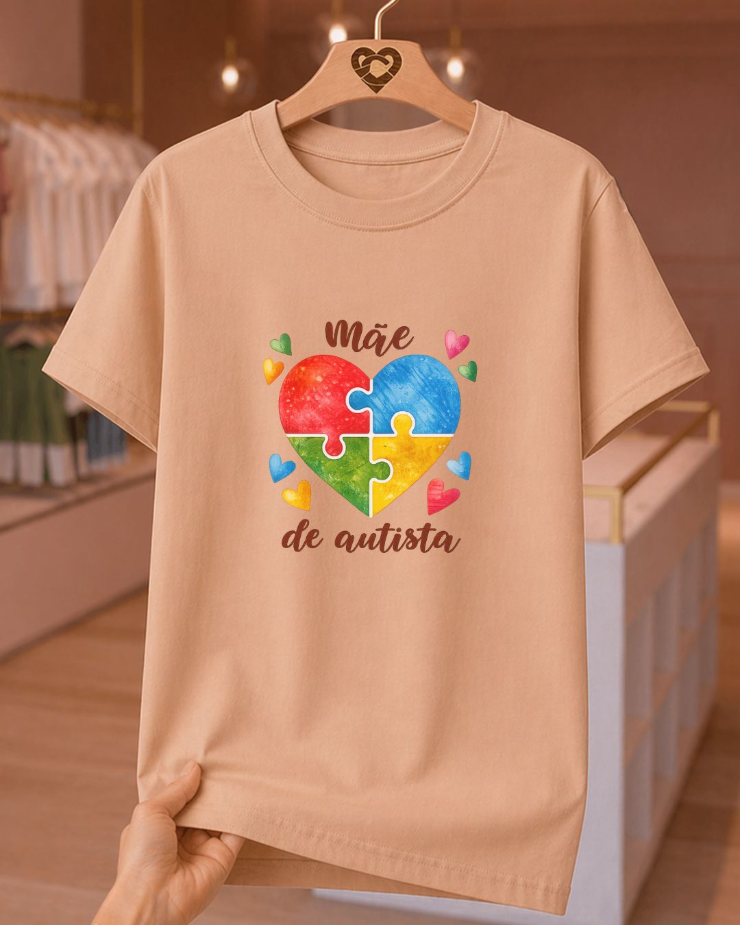 Camiseta Feminina "Mãe De Autista" 100% Algodão Feliz Dia Das Mães