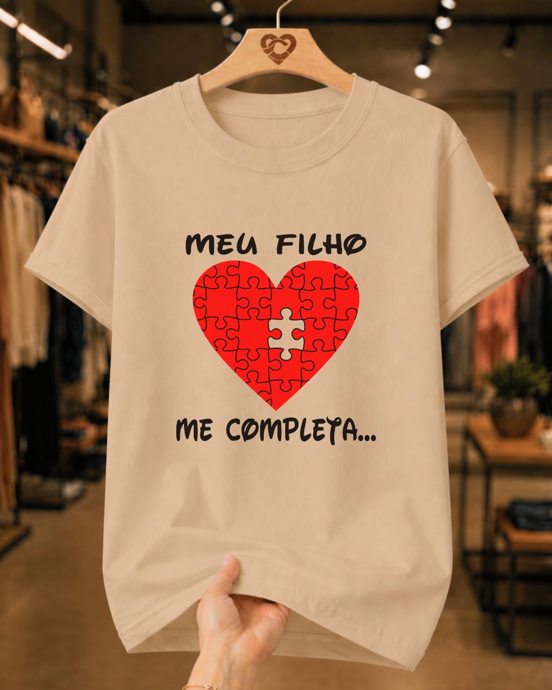 Camiseta Dia Das Mães Feminina "Meu Filho Me Completa" 100% Algodão