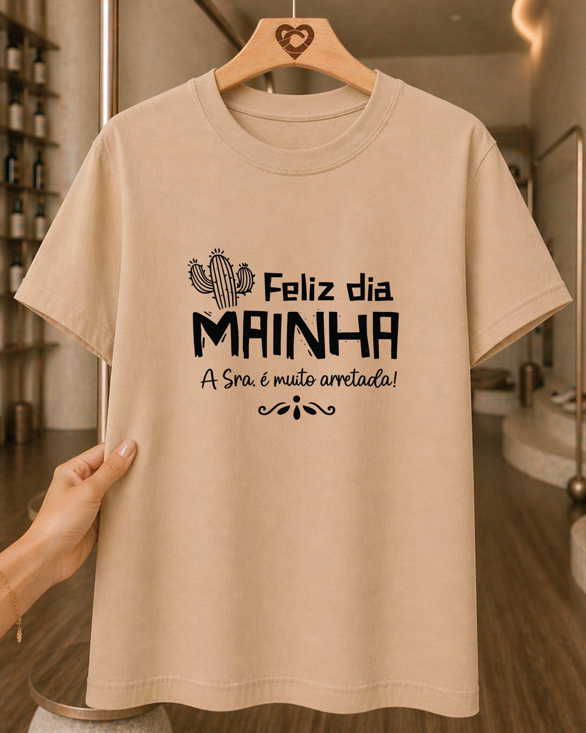 Camiseta Feminina "Mainha Amor Forte E Verdadeiro" 100% Algodão Dia Das Mães